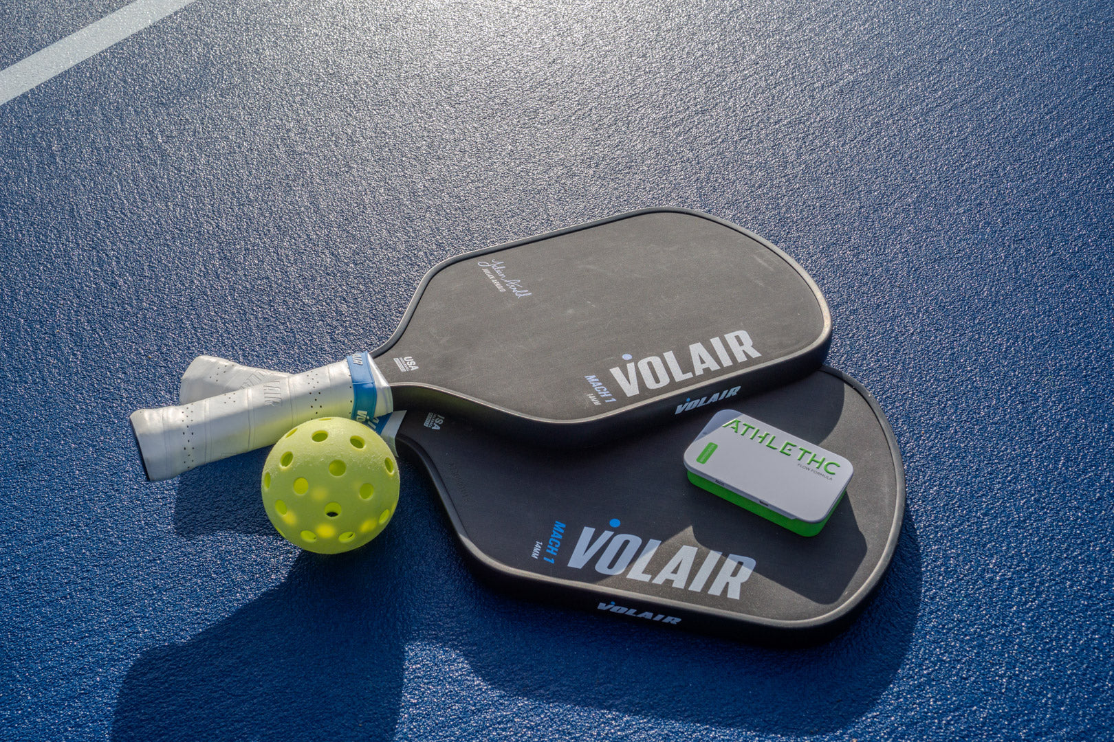 Athletic THC mints on pickleball paddles