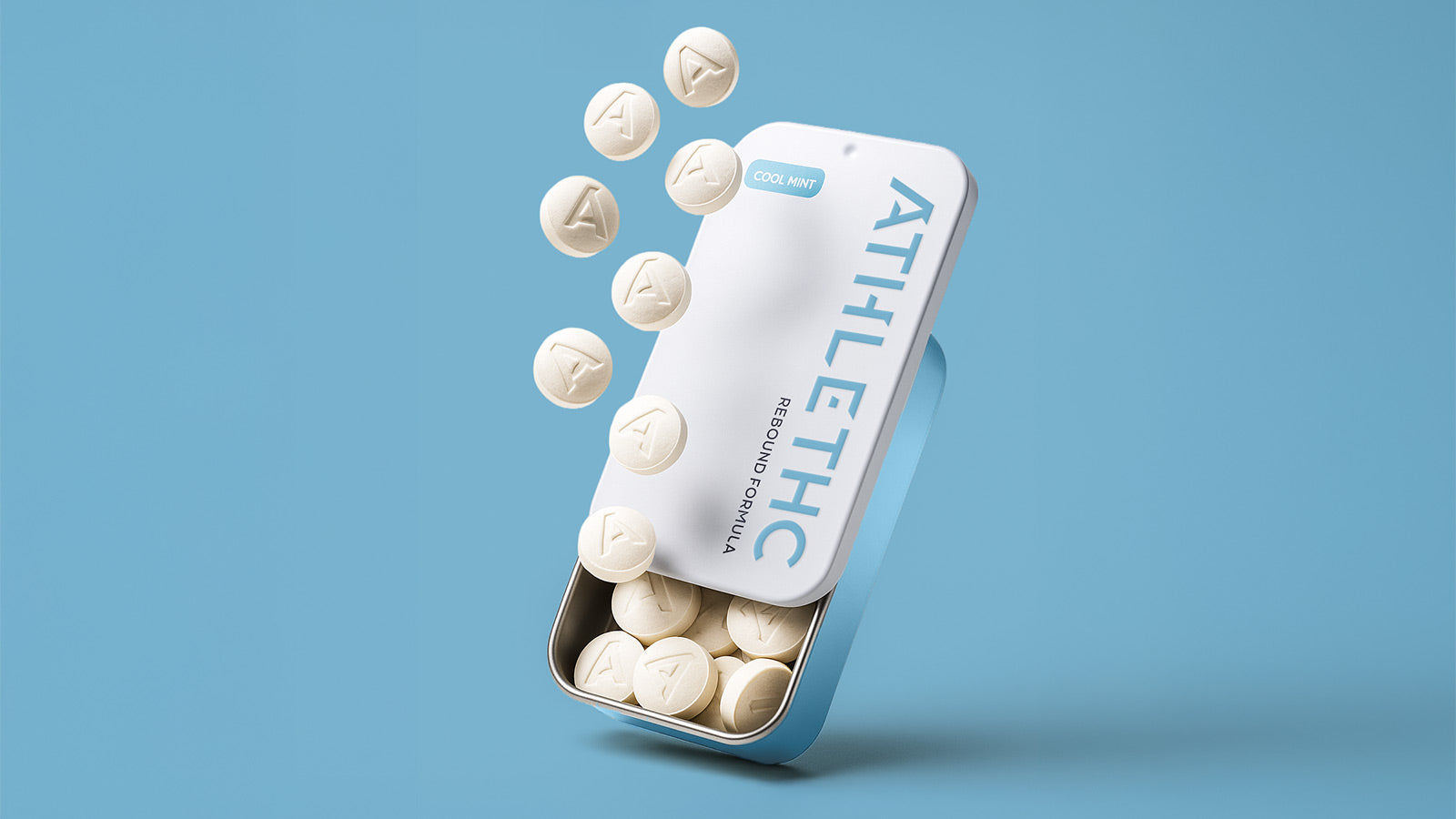 ATHLETHC THC Mints Rising out of a Rebound Formula Tin