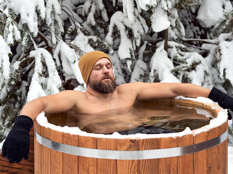 Man in an ice bath