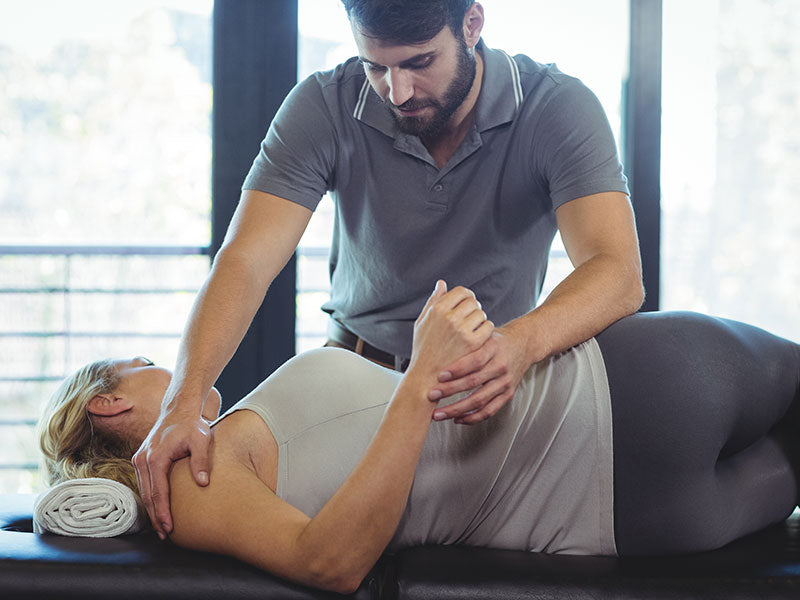 Woman getting a sports massage